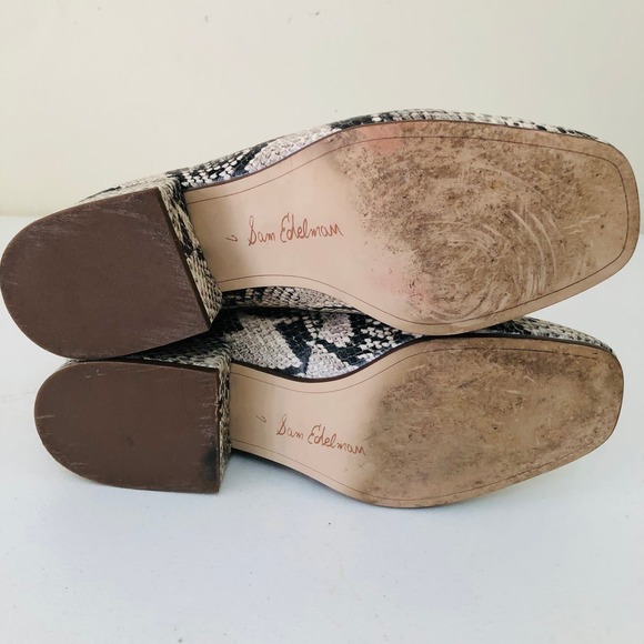 Sam Edelman Jamille Loafer Snakeskin Block Heel Women's Size 7 - Picture 11 of 11